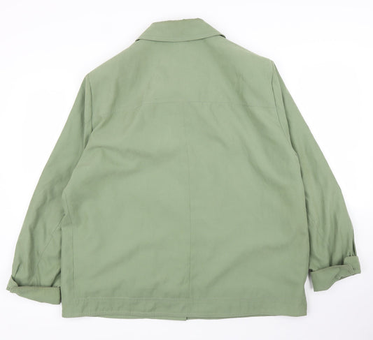 Arielle Womens Green Rain Coat Coat Size 18