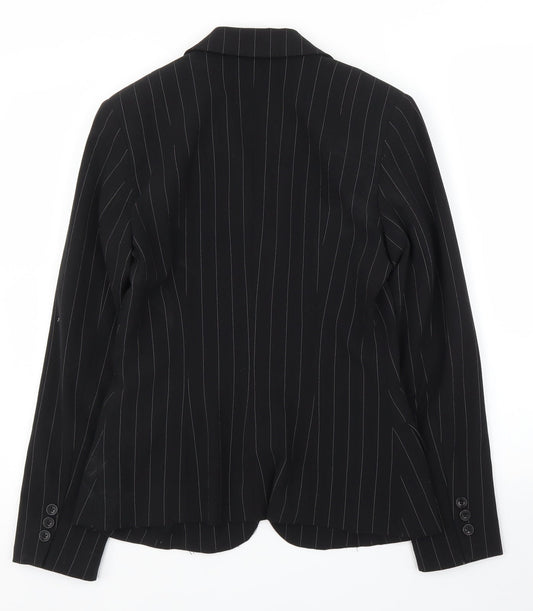 In Wear Womens Black Striped Jacket Blazer Size 8
