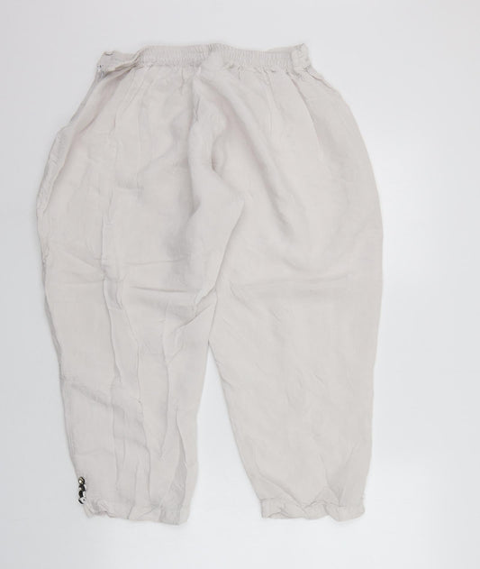 EXTRA CLUB Womens Grey Cropped Trousers Size XL L21 in - Elasticated Waist