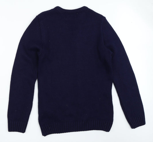 New Look Mens Blue Pullover Jumper Size S