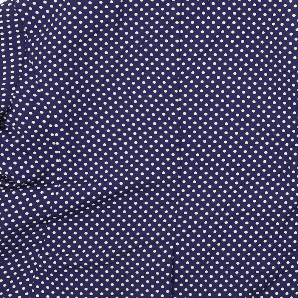 Preworn Womens Blue Polka Dot Jacket Blazer Size 10