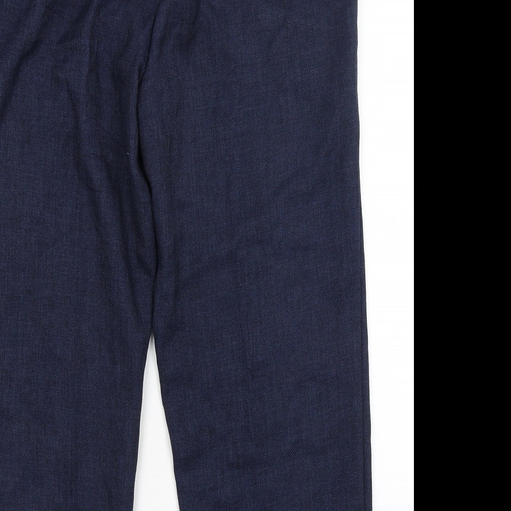M&S Womens Blue Trousers Size 18 L25 in