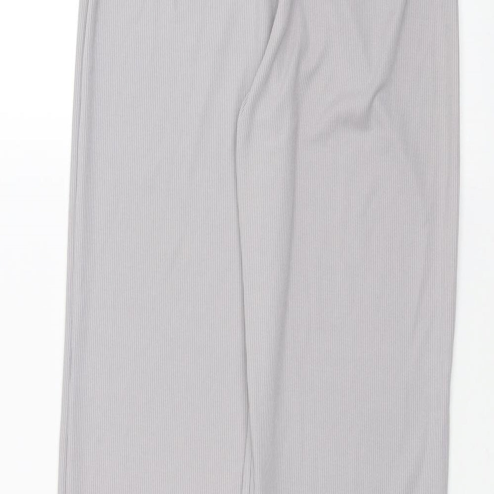 PRETTYLITTLETHING Womens Grey Trousers Size 10 L28 in