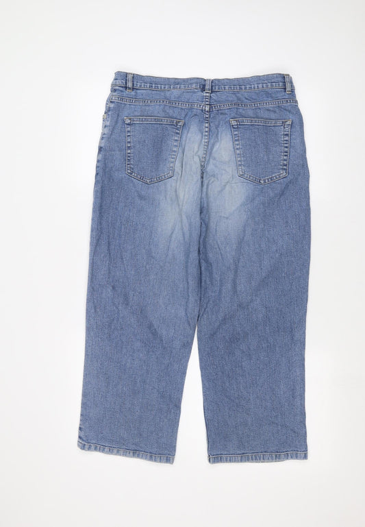 Universal Jeans Womens Blue Straight Jeans Size 32 in L22 in - cropped leg