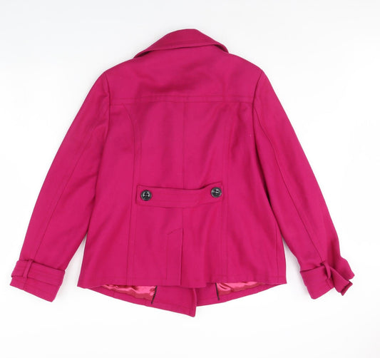 Debenhams Womens Pink Overcoat Coat Size 14