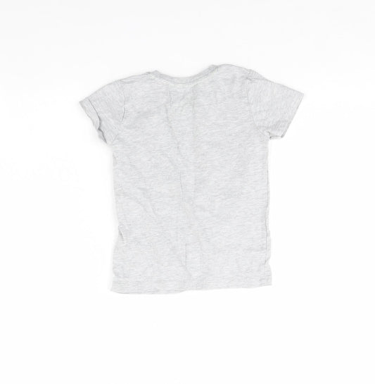 Preworn Boys Grey Basic T-Shirt Size 4 Years - Football