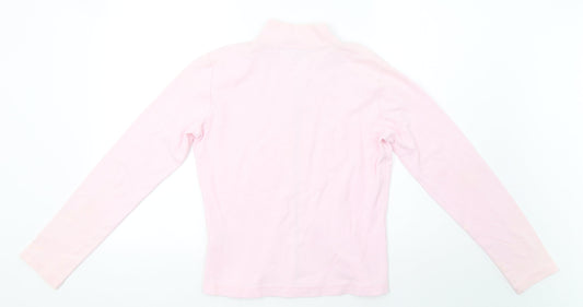 VILA Womens Pink Full Zip Sweatshirt Size L