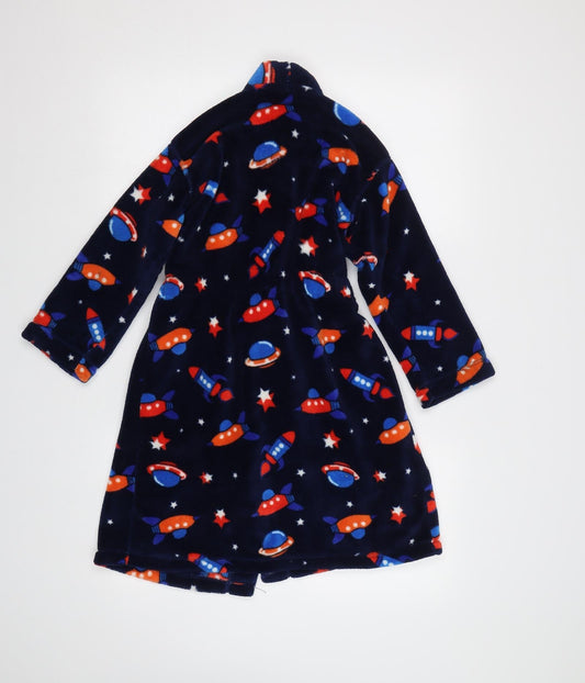 M&S Girls Blue Geometric Kimono Pyjama Top Size 7-8 Years - Space