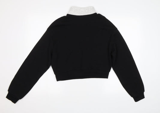 H&M Womens Black Striped Pullover Sweatshirt Size S