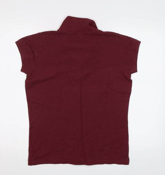 JHK Womens Purple Basic Polo Size L