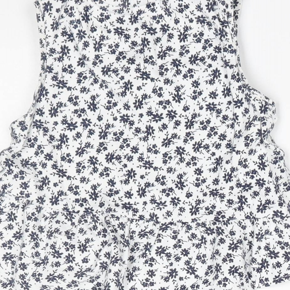 Mothercare Girls Grey Floral Basic Blouse Size 12-18 Months