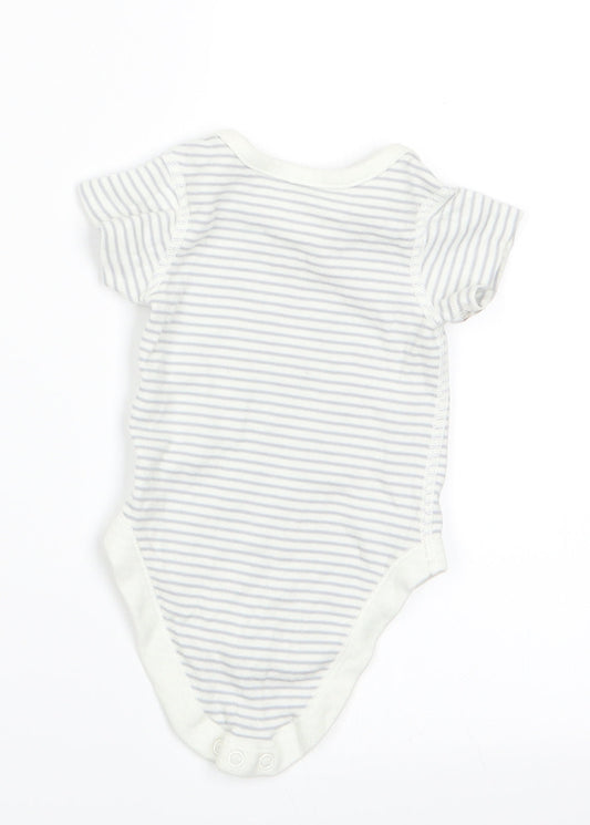 Marks and Spencer Boys Grey Striped Romper One-Piece Size 0-3 Months