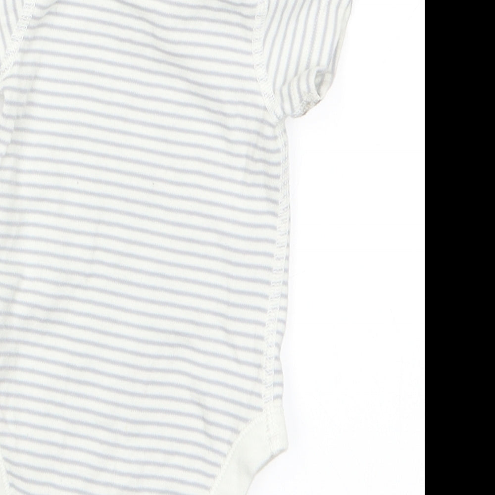 Marks and Spencer Boys Grey Striped Romper One-Piece Size 0-3 Months