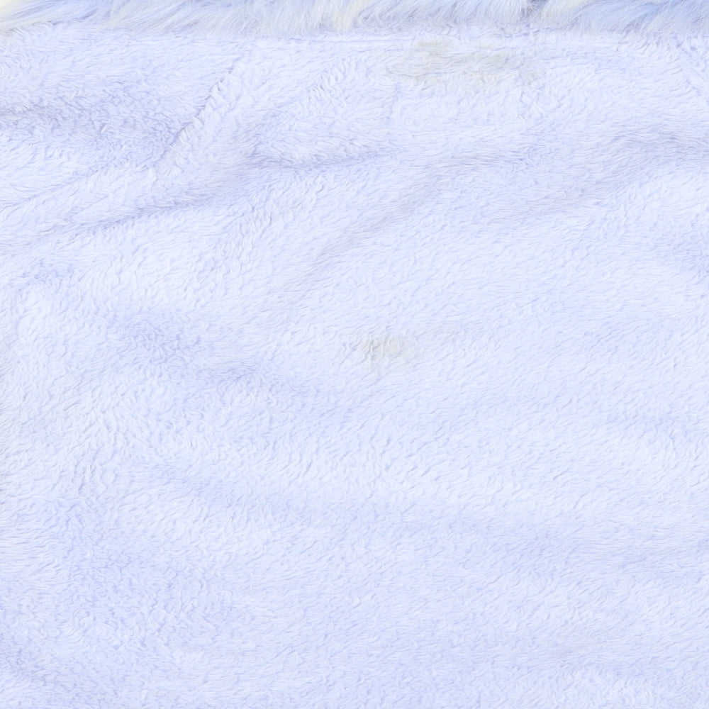 Florence and Fred Womens Blue Pyjama Top - Faux Fur Collar