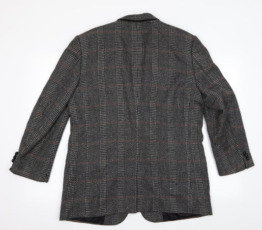 Nino Cerruti Mens Black Herringbone Jacket Blazer