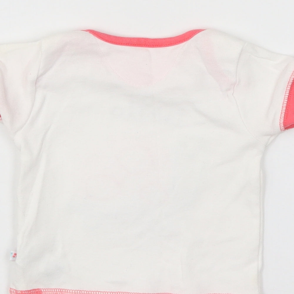 Brand and care label for Mothercare Baby White Basic T-Shirt, size 3-6, Months