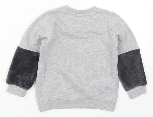 Pep&Co Girls Grey Pullover Sweatshirt Size 2-3 Years - Think Happy Thoughts