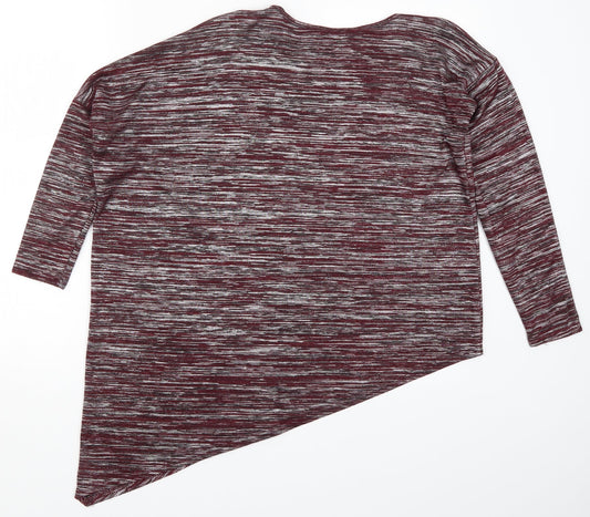 New Look Womens Red Basic T-Shirt Size 10 - Asymmetric Hem