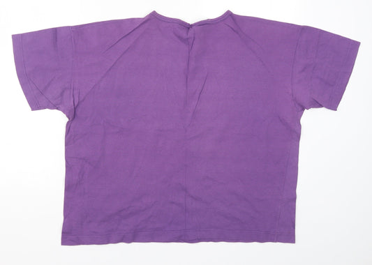 Back to Basix Womens Purple Basic T-Shirt Size 16