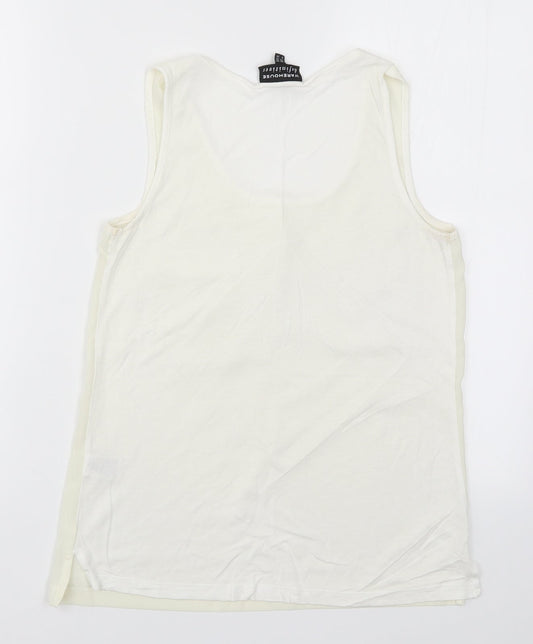 Warehouse Womens White Basic Tank Size 10