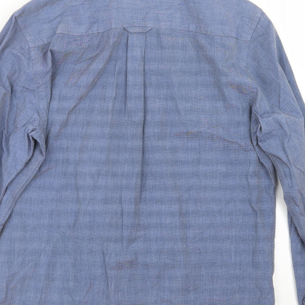 Maine Mens Blue Button-Up Size M