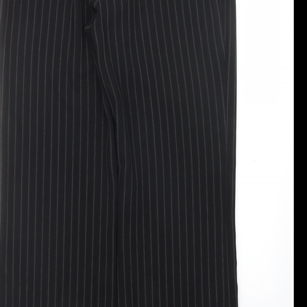 Marks and Spencer Womens Black Striped Trousers Size 16 L31 in