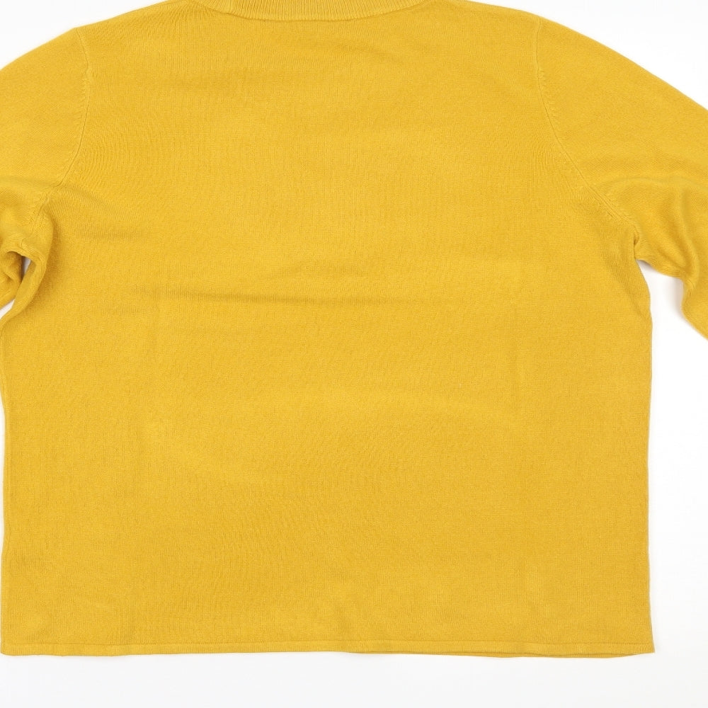 Bonmarché Womens Yellow Pullover Jumper Size 14