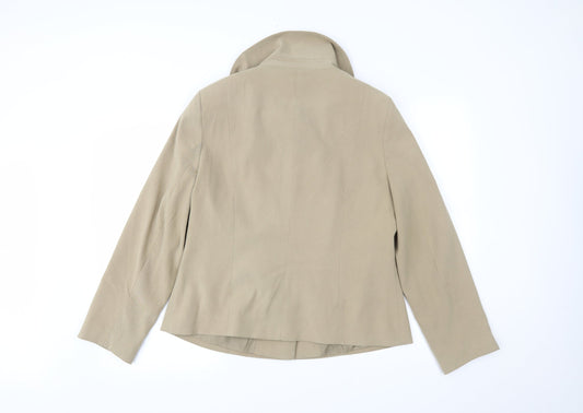 EWM Womens Beige Jacket Blazer Size 14