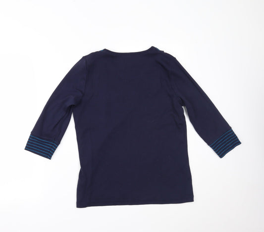 BM Womens Blue Basic Blouse Size S