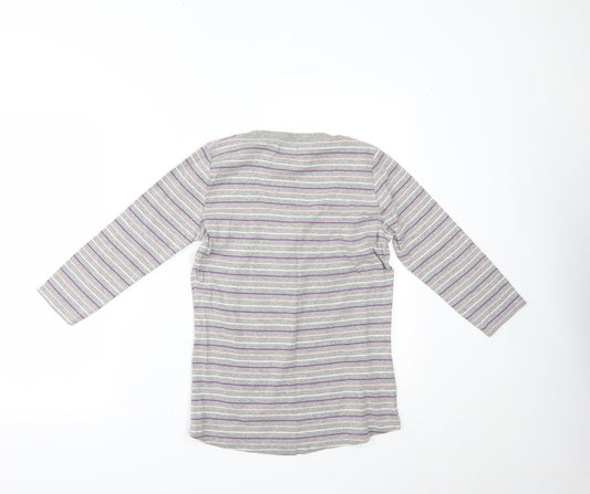 Papaya Womens Green Striped Basic Blouse Size 14