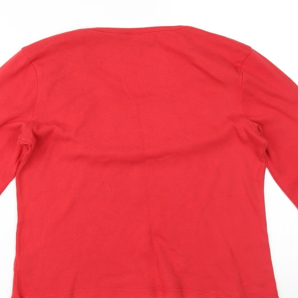 Bm Casual Womens Red Basic Blouse Size S