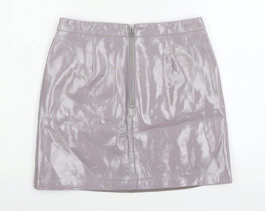 Miss sel Womens Grey A-Line Skirt Size 12