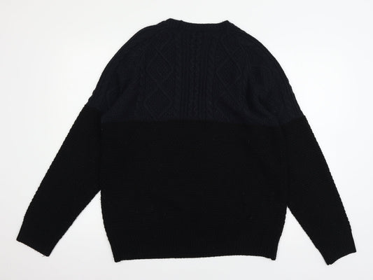 Cedar Woo Mens Black Knit Pullover Jumper Size L
