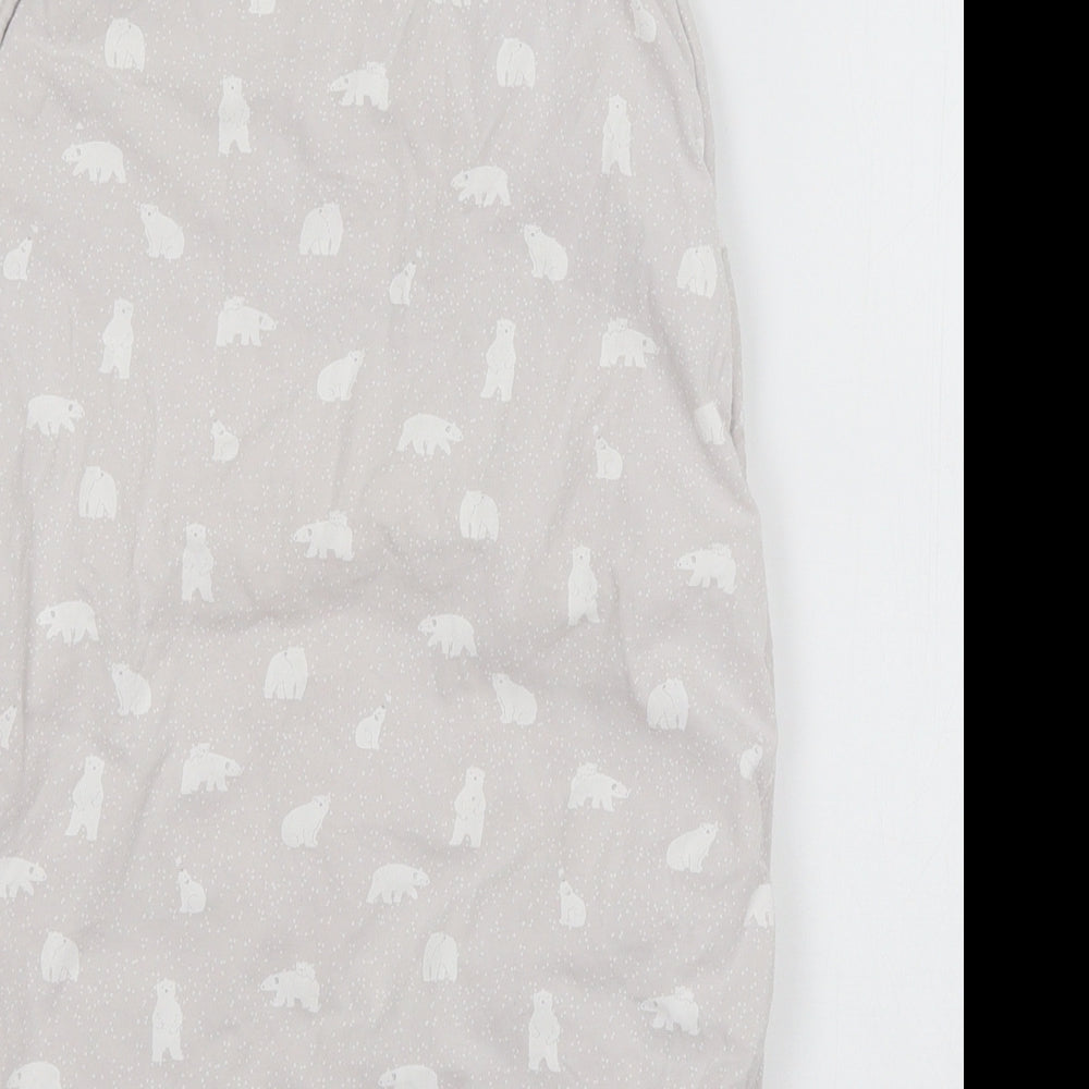 Brand and care label for The lit Baby Grey Geometric Jersey Babydoll One Piece, size 3-6, Months - Polar Bear sleep suit