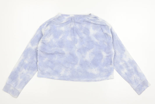 NEXT Girls Blue Geometric Jersey Pullover Sweatshirt Size 11 Years - Tie Dye