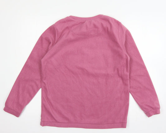 Love to Lou Womens Pink Geometric Fleece Top Pyjama Pants Size 10 - Sleep Queen
