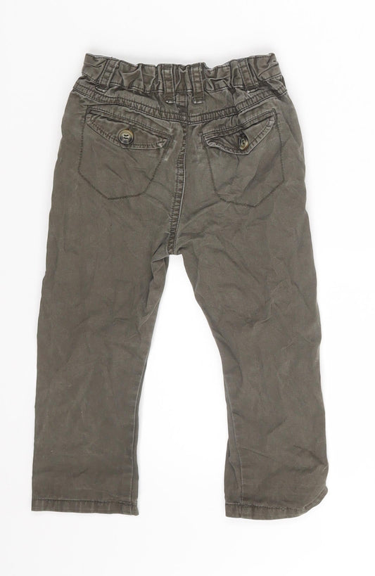 Matalan Boys Brown Cropped Trousers Size 12-18 Months - Waist 16in; Inside leg 12