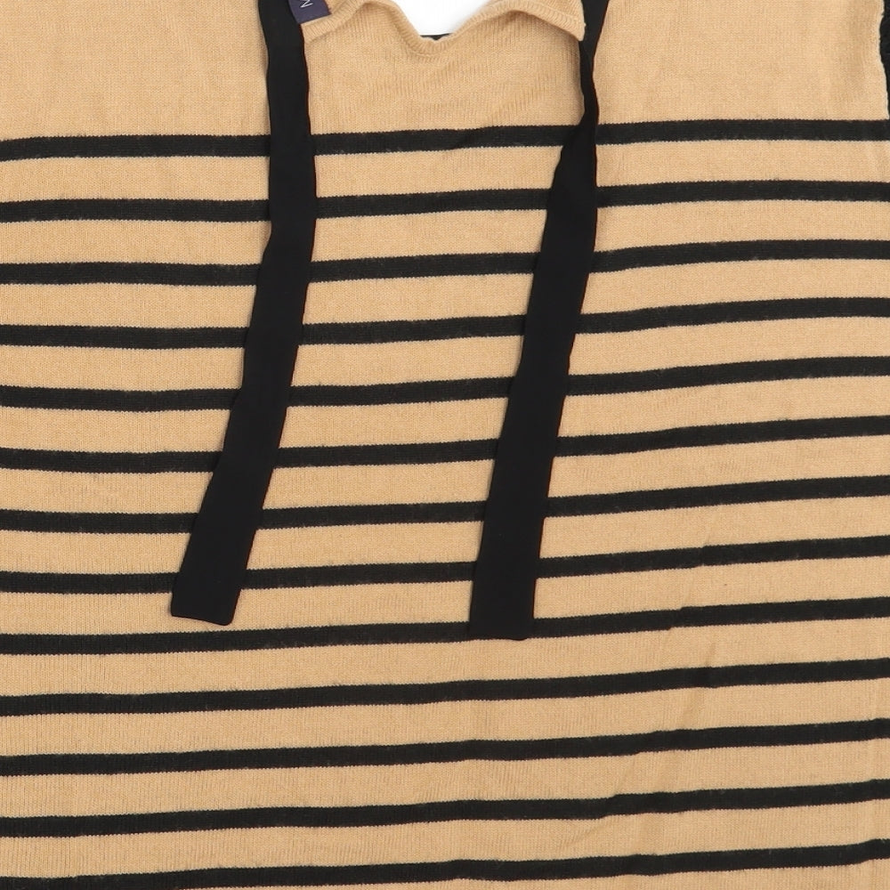 M&S Womens Brown Striped Pullover Jumper One Size