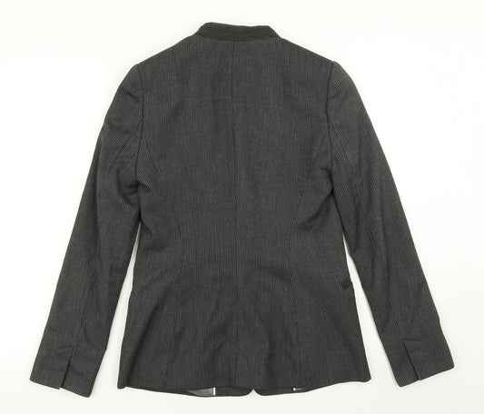 NEXT Womens Grey Striped Jacket Blazer Size 10