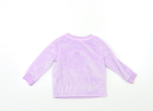 Disney Girls Purple Fleece Top Pyjama Top Size 3 Years - tangled