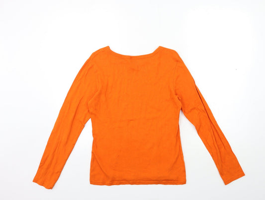 Preworn Womens Orange Basic T-Shirt Size S