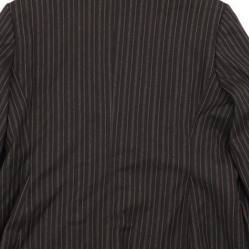 tiagu.s Womens Brown Striped Jacket Blazer Size 14