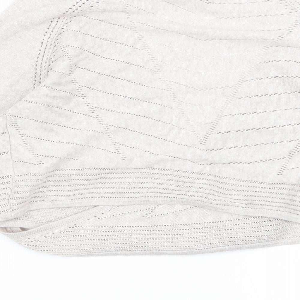 RJR.John Rocha Womens Beige Geometric Cardigan Jumper Size 12