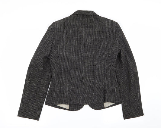 M&S Womens Black Geometric Jacket Blazer Size 10