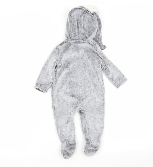 Asda George Boys Grey Solid Babydoll One Piece Size 3-6 Months