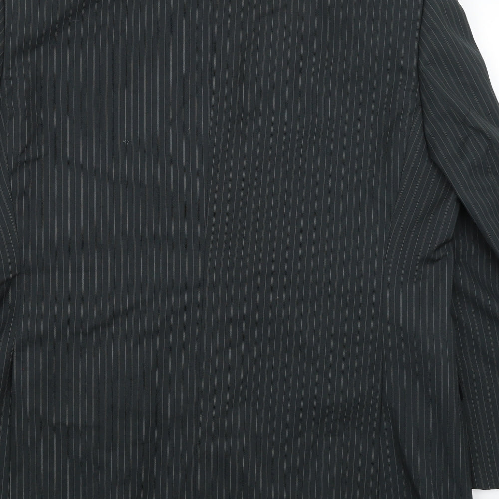 George Mens Green Striped Jacket Blazer Size XL