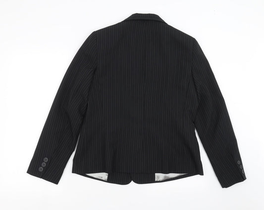 Autonomy Womens Black Striped Jacket Suit Jacket Size 14