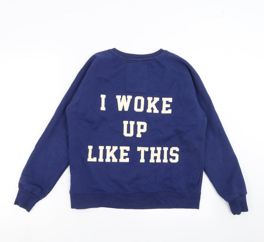 svea Womens Blue Pullover Sweatshirt Size XS - I Woke up Like this