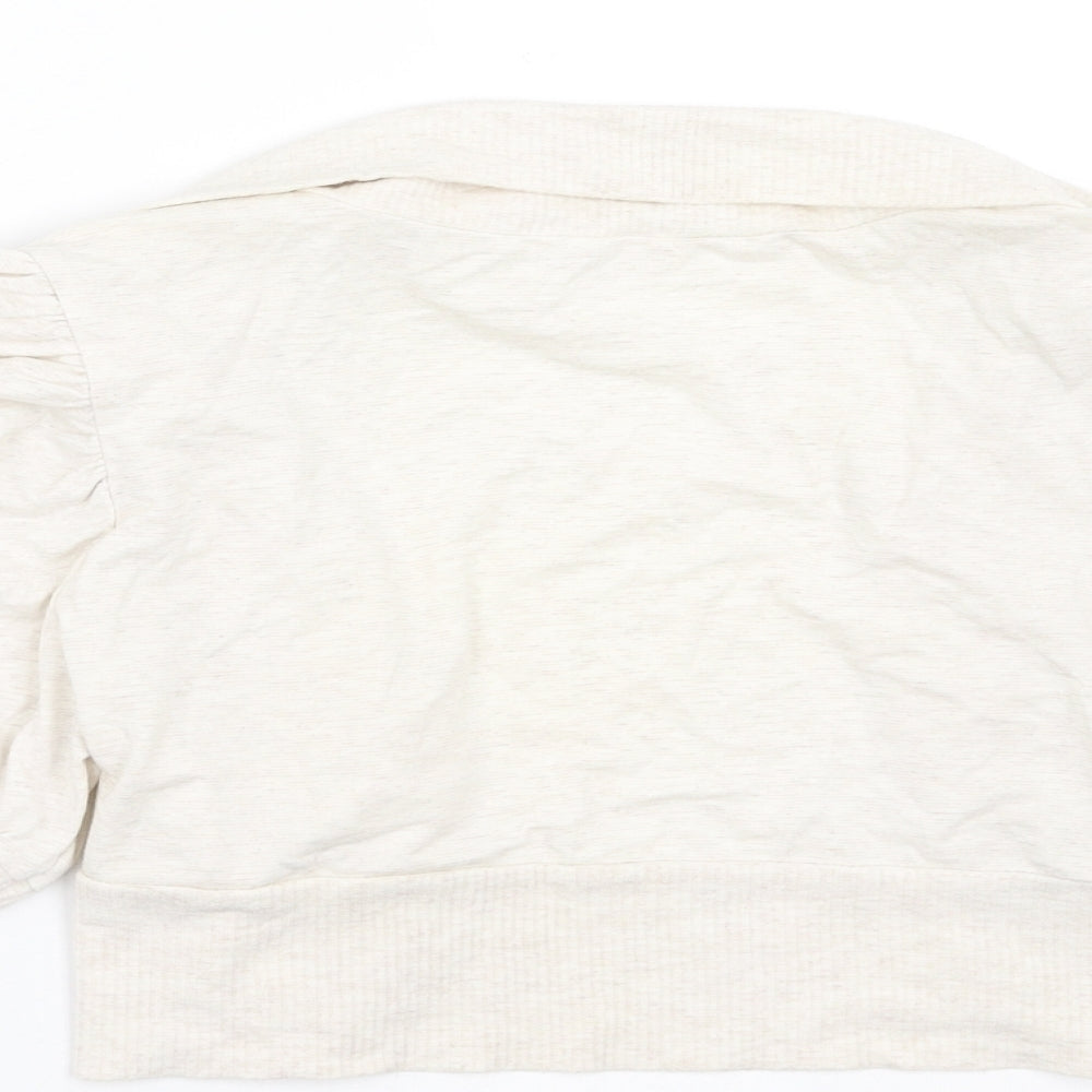 Primark Womens Ivory Shrug Jumper Size 10 - Ruched Sleeve