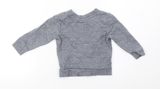 mini rebel Girls Grey Pullover Jumper Size 12-18 Months